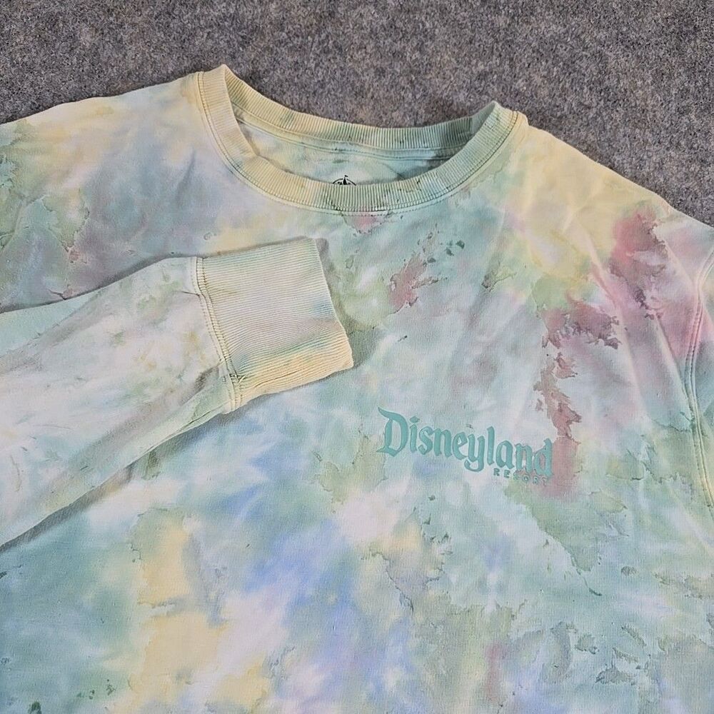 Disneyland Resort Watercolor Tie Dye Crewneck Pullover Sweatshirt Size Adult M
